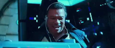 Lando piloting Falcon